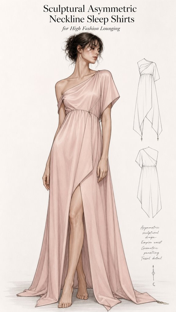 luxurious asymmetric sleepwear