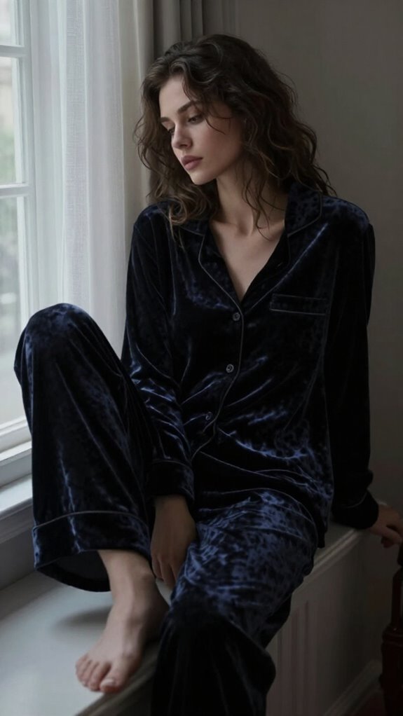 luxurious gothic velvet sleepwear