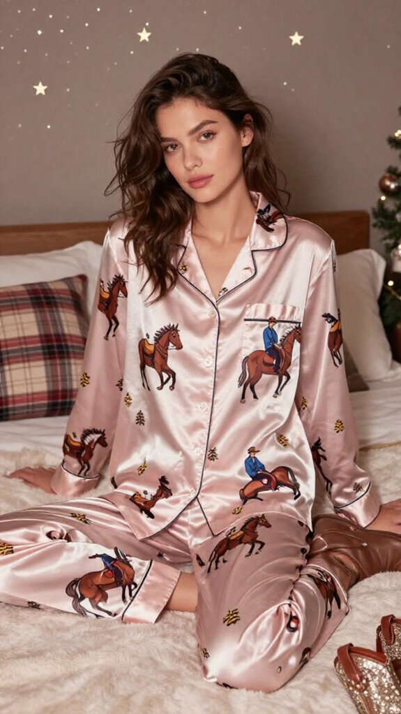 luxurious playful satin sleepwear