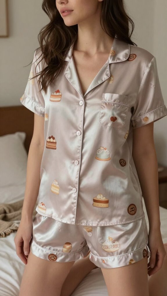 luxurious playful satin sleepwear