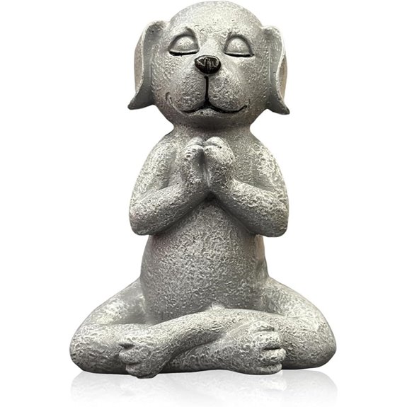 Meditating Buddha Dog Statue – Zen Garden Decor