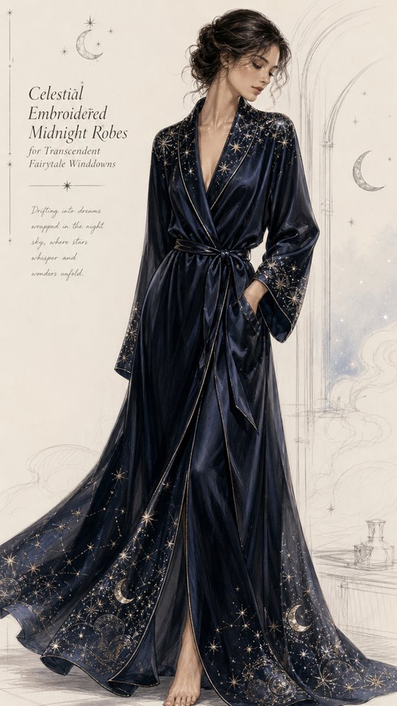 midnight robes with celestial embroidery