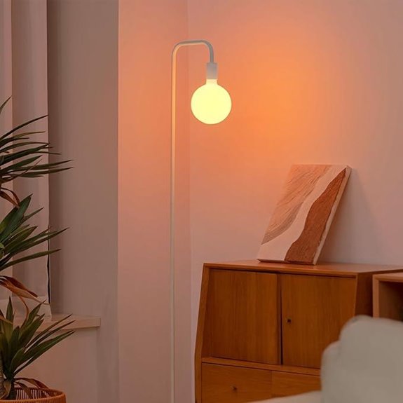 OneWish Modern LED Floor Lamp with Globe Glass