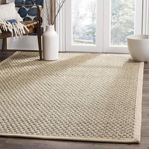SAFAVIEH 5x8 Natural Fiber Rug: Seagrass Basketweave