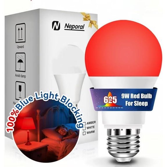 Neporal 625nm Red Light Bulb for Sleep