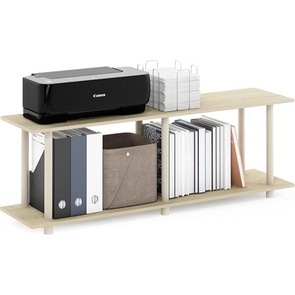 Furinno Turn-N-Tube No Tools Modern Rectangle Side Table Bauhaus Oak/Beige