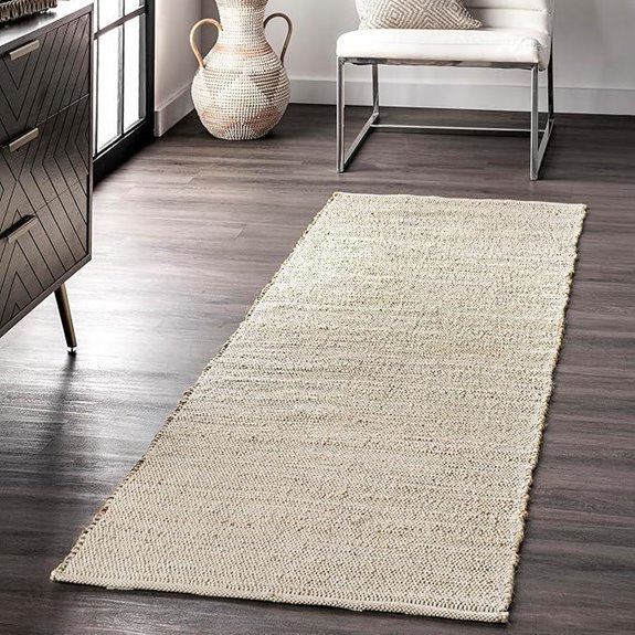 nuLOOM 6' x 6' Elfriede Jute/Cotton Rug Natural Fiber