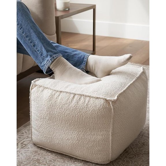 ZICOTO Boucle Ottoman Foot Stool for Living Room