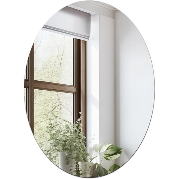 Oval Wall Mirror with Adhesive Tapes Included