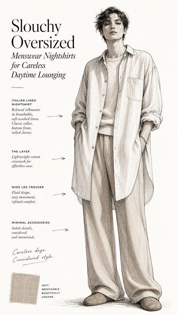 oversized menswear nightshirts for lounging