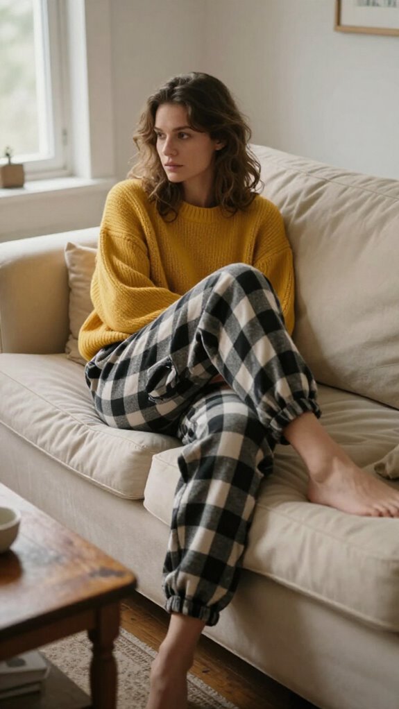oversized plaid sleep pants