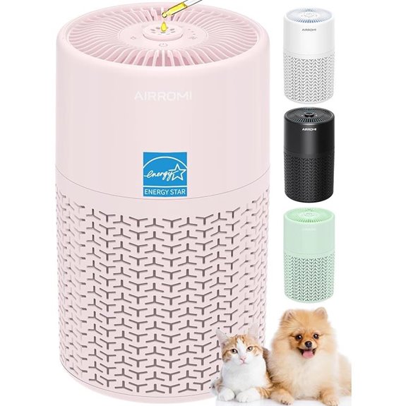 AIRROMI Pet Air Purifier with Night Light and Filters