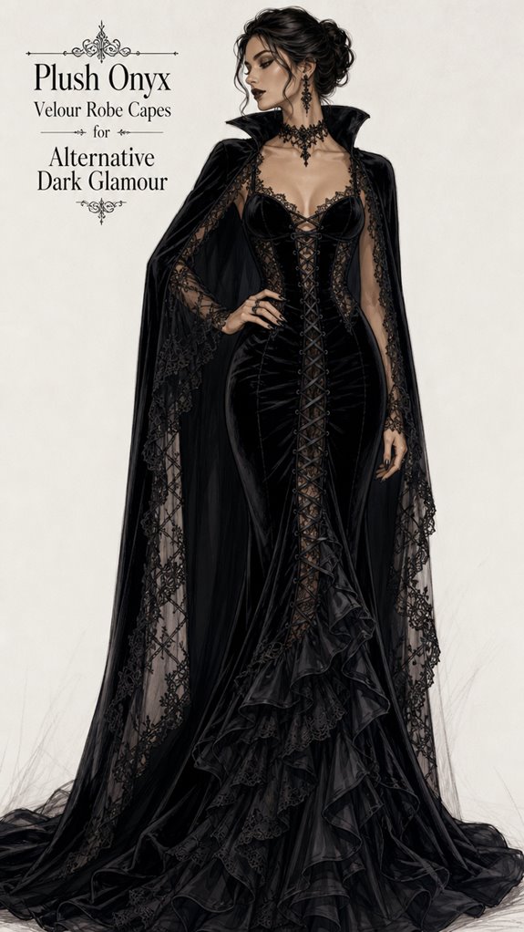 plush onyx velour capes