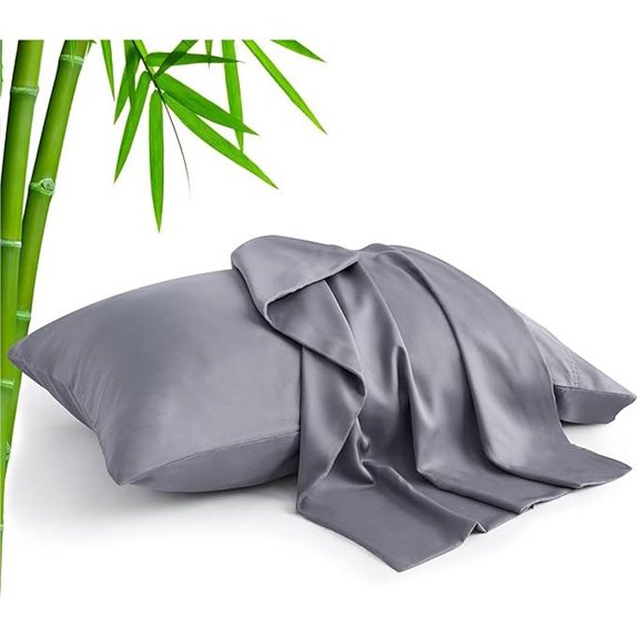 Cooling Rayon Bamboo Pillowcases (Queen 2 Pack Grey)