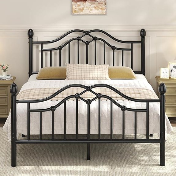 LoVinson Queen Metal Bed Frame with Headboard
