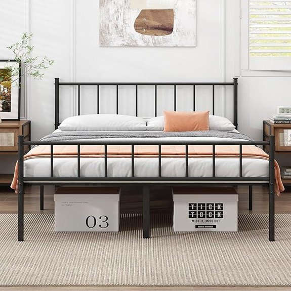 DIIYIV Queen Metal Platform Bed Frame with Slats