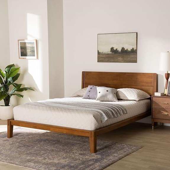 Baxton Aldith Japandi Walnut Queen Platform Bed