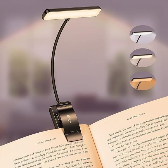 Gritin Rechargeable LED Book Light with Memory Function