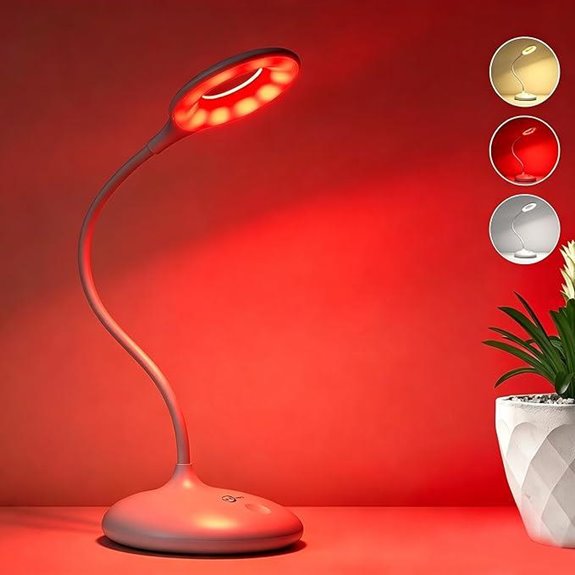 Rechargeable Desk Lamp with Red Light Therapy