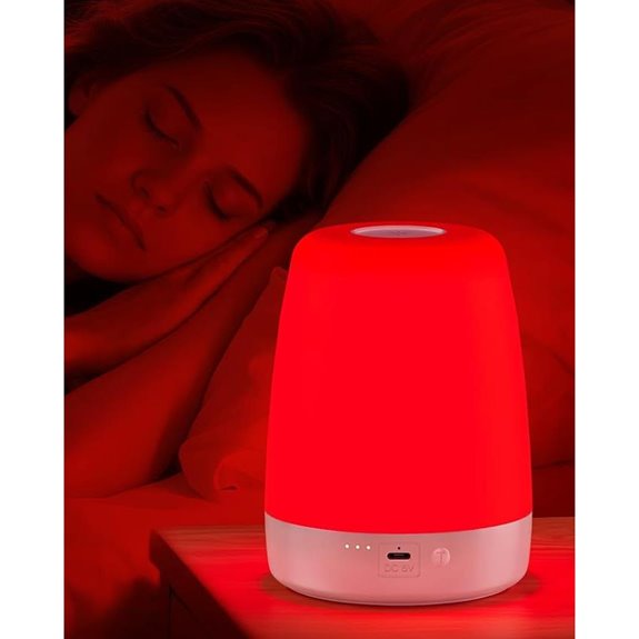 Red Night Light with 2 Color Touch Timer USB
