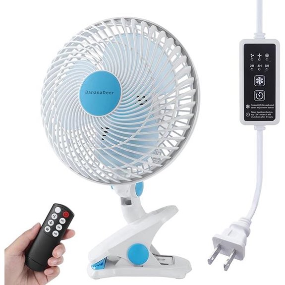 Oscillating Clip Fan with Remote and Adjustable Tilt