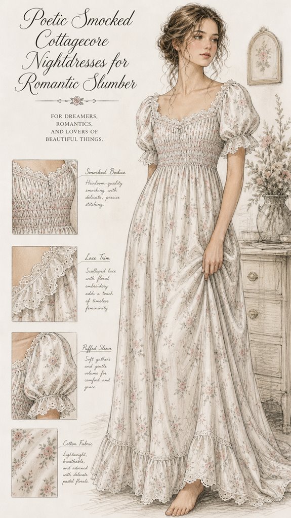 romantic smocked cottagecore nightdresses