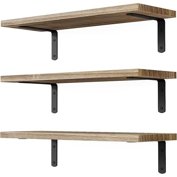 DOLLFIO Floating Shelves – Wall Mounted Rustic Brown (3)