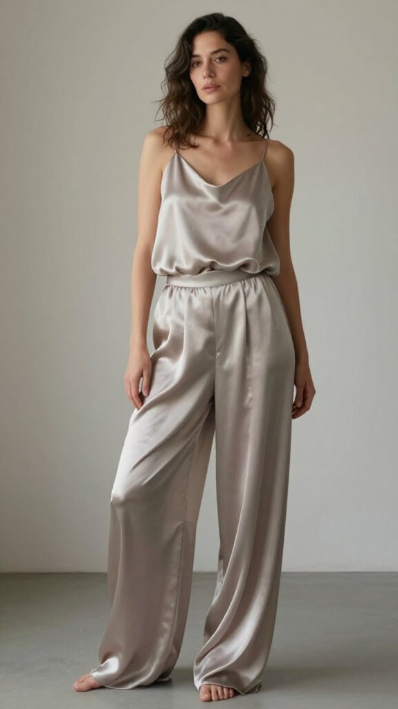 sculptural fluid draped trousers