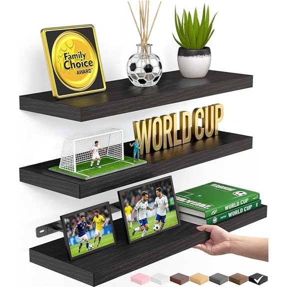 BAYKA Floating Shelves Set of 3 Wall Mounted