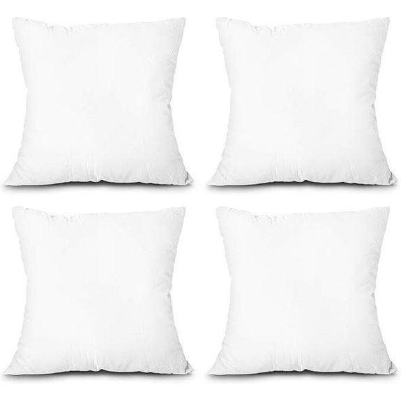 EDOW Set of 4 White Pillow Inserts 18x18