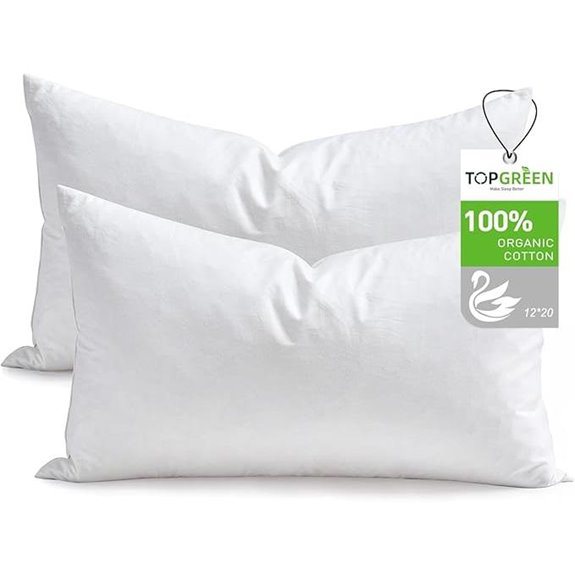 TOPGREEN Feather Down Pillow Inserts (12x20 Set of 2)
