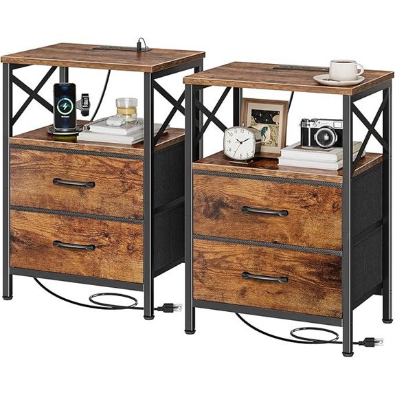Huuger Nightstands Set of 2 with USB-C Chargers