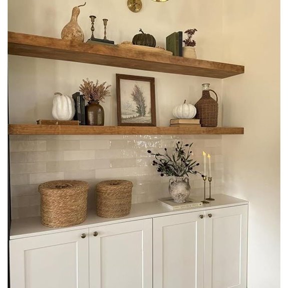 ROGMARS 36 Walnut Floating Shelves – Set of 2