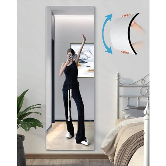 Shatterproof Full-Length Wall Mirror Set (12x12 4pc)