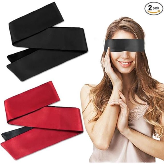 Silk Satin Blindfolds for Women (2 Pack)