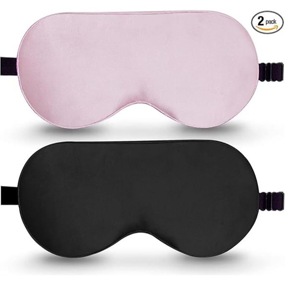 BeeVines Silk Sleep Mask 2-Pack with Adjustable Strap