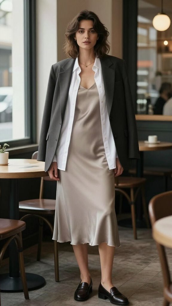 silk slip dress styling