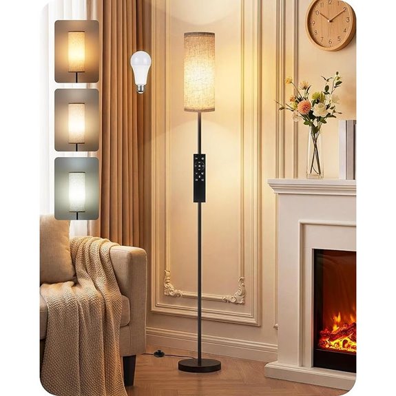 Slim Floor Lamp with Remote Dimmable & Timer
