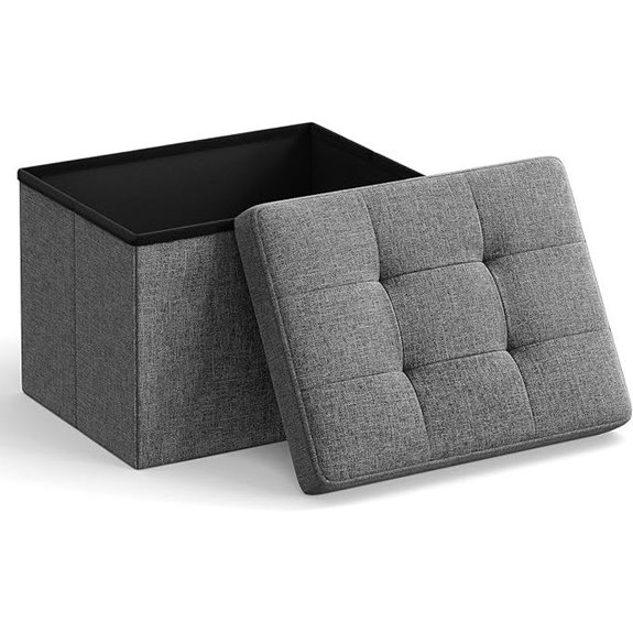 SONGMICS Mazie Small Folding Storage Ottoman