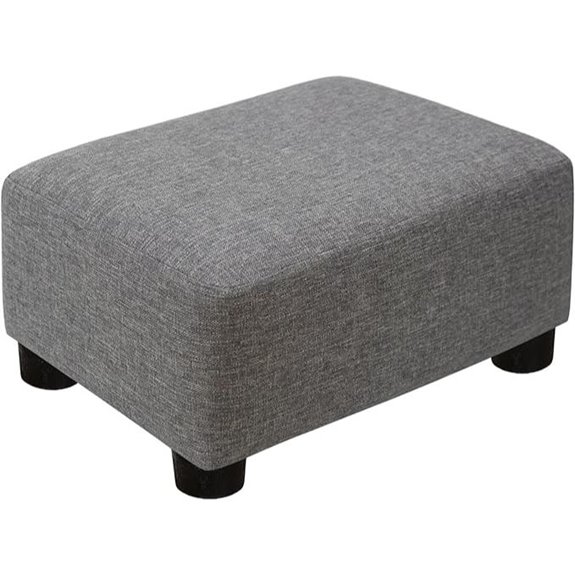 CarolMade Small Linen Footstool with Legs