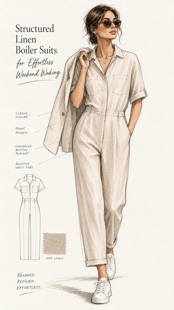 structured linen boiler suits