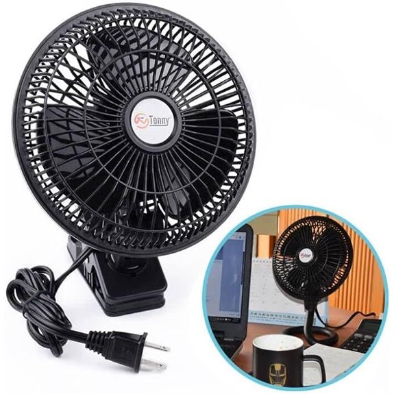 TN TONNY Clip-on Fan with 2-Speed Adjustable Winds