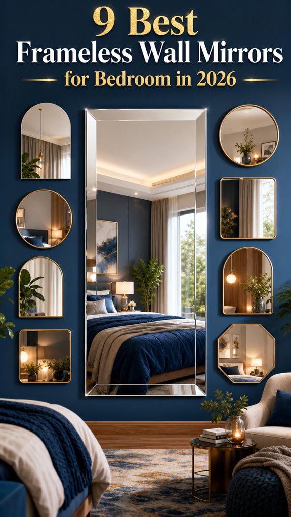 top frameless bedroom wall mirrors