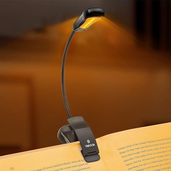 Vekkia Amber Rechargeable Book Light with 3 Levels