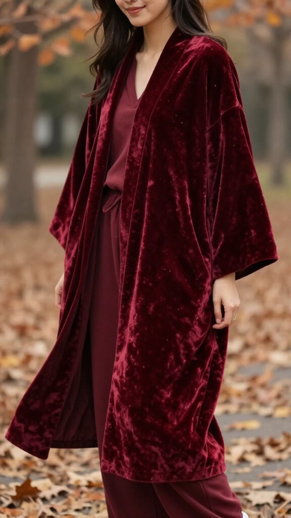velour kimono coats