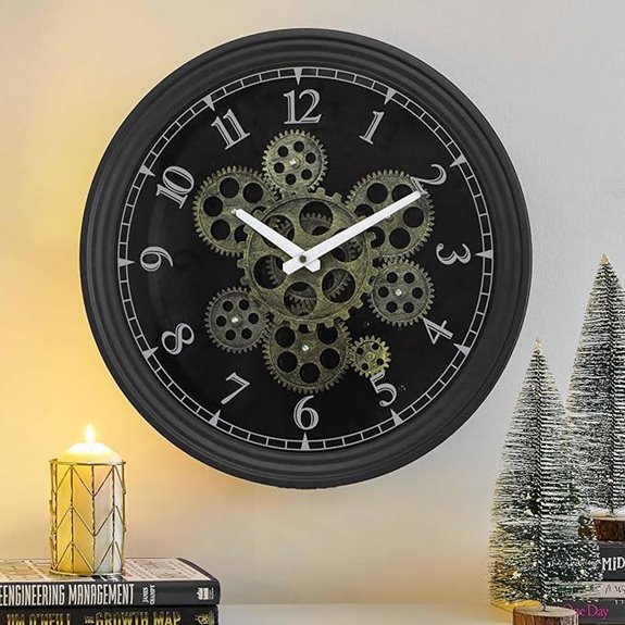 Vintage 15-Inch Industrial Metal Wall Clock