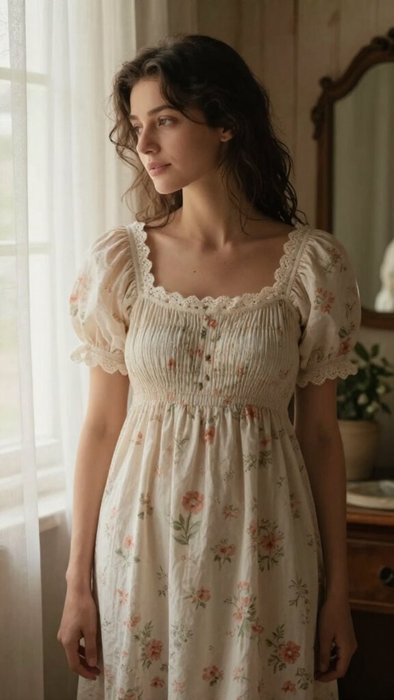 vintage inspired smocked cotton romantic