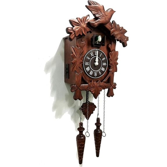 Vintage Wooden Cuckoo Wall Clock (13x9.5 Inch)