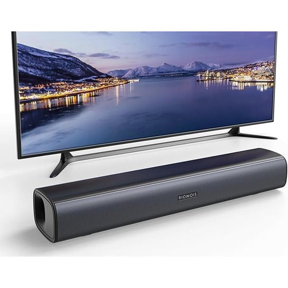 RIOWOIS Wall-Mountable Sound Bar with Bass Reflector