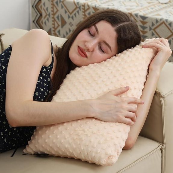 Weighted Lap Pillow with Washable Cover (Beige)